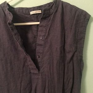 Linen button up tie dress